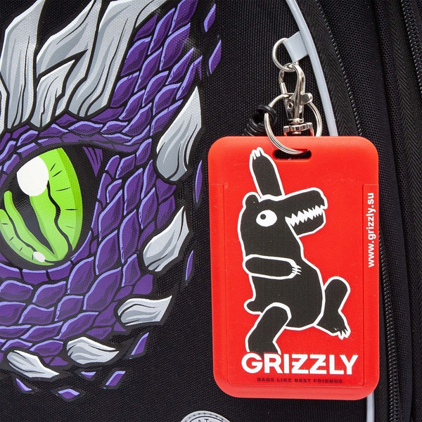 Изображение товара Школьный рюкзак Grizzly RAz-587-3 (черный/фиолетовый)