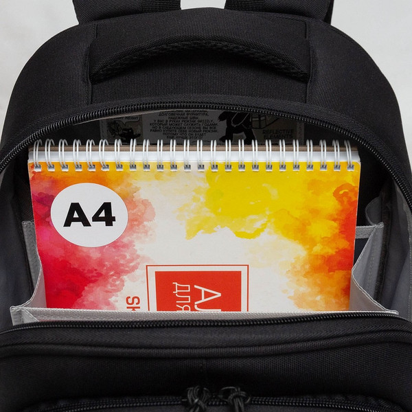 Изображение товара Школьный рюкзак Grizzly RAz-587-8 (черный/оранжевый)