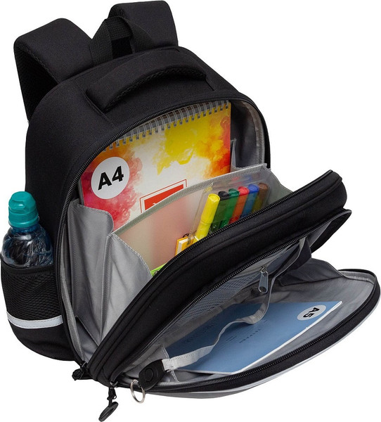 Изображение товара Школьный рюкзак Grizzly RAz-587-8 (черный/оранжевый)