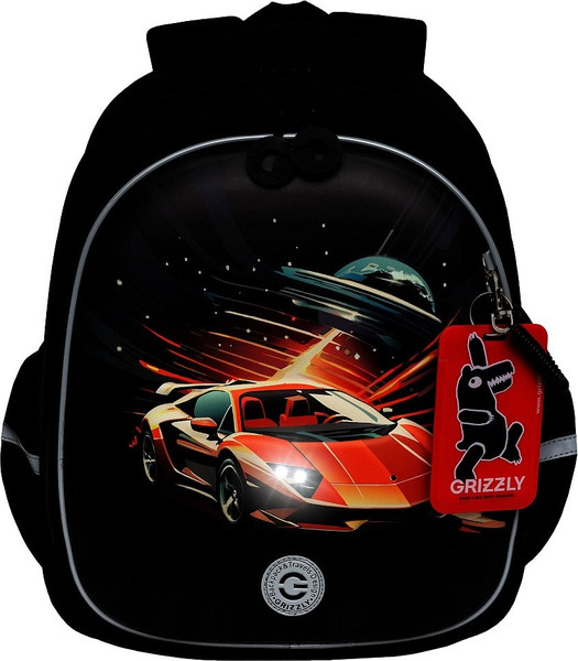 Изображение товара Школьный рюкзак Grizzly RAz-587-8 (черный/оранжевый)