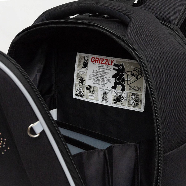 Изображение товара Школьный рюкзак Grizzly RAf-592-4 (черный/разноцветный)