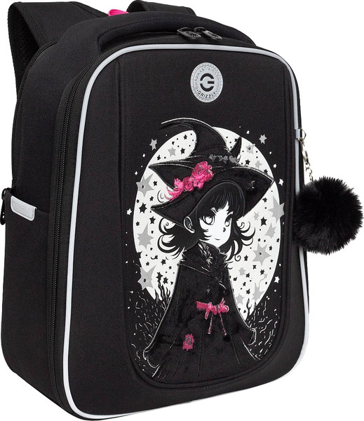 Изображение товара Школьный рюкзак Grizzly RAf-592-5 (черный/розовый)