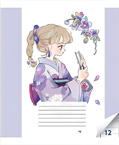 Изображение товара Набор тетрадей Centrum Девочки Аниме / 72018 (12л, линейка, 25шт)