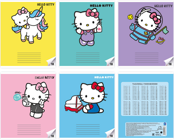 Изображение товара Набор тетрадей Centrum Hello Kitty / 74793 (18л, клетка, 25шт)