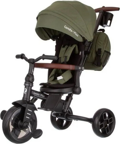 Изображение товара Трехколесный велосипед с ручкой QPlay T70 Comfo Max (зеленый)