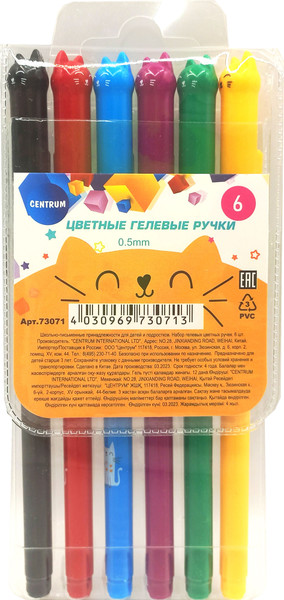 Изображение товара Набор гелевых ручек Centrum 73071 (6цв)