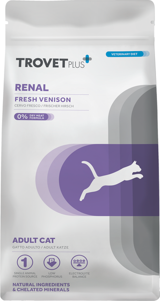Изображение товара Сухой корм для кошек Trovet Plus Adult Cat Renal Fresh Venison (1.2кг)