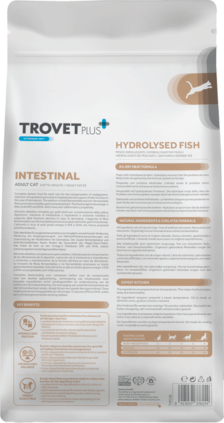 Изображение товара Сухой корм для кошек Trovet Plus Adult Cat Intestinal Hydrolised Fresh White Fish (2.5кг)