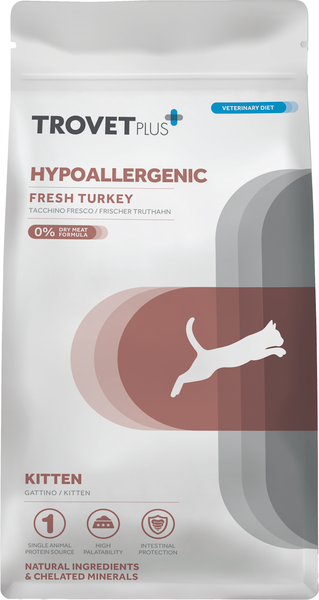 Изображение товара Сухой ветеринарный корм для кошек Trovet Plus Kitten Hypoallergenic Fresh Turkey (2.5кг)