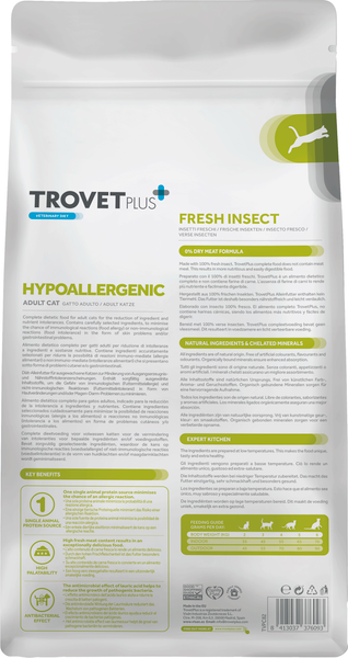Изображение товара Сухой корм для кошек Trovet Plus Adult Cat Hypoallergenic Fresh Insect (1.2кг)