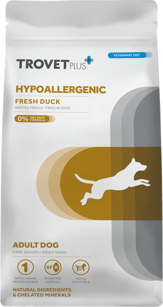 Изображение товара Сухой ветеринарный корм для собак Trovet Plus Adult Dog Hypoallergenic Fresh Duck (10кг)