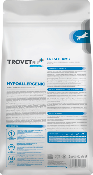 Изображение товара Сухой корм для собак Trovet Plus Adult Dog Hypoallergenic Fresh Lamb (10кг)