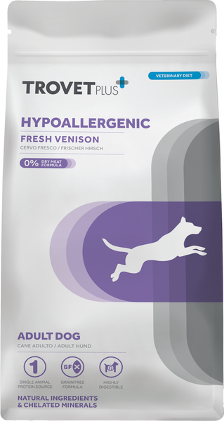 Изображение товара Сухой ветеринарный корм для собак Trovet Plus Adult Dog Hypoallergenic Fresh Vension (3кг)