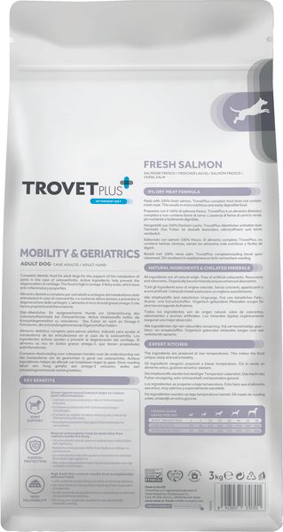 Изображение товара Сухой корм для собак Trovet Plus Adult Dog Mobility & Geriatrics Fresh Salmon (3кг)