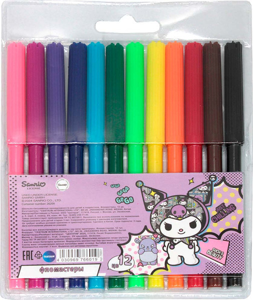 Изображение товара Фломастеры Centrum Куроми на водной основе / 76601 (12цв)