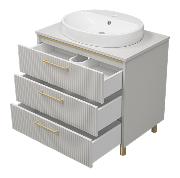 Изображение товара Тумба под умывальник Brevita Elche 80 / ELC-0080-0302Я (серый кашемир)