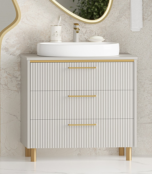 Изображение товара Тумба под умывальник Brevita Elche 80 / ELC-0080-0302Я (серый кашемир)