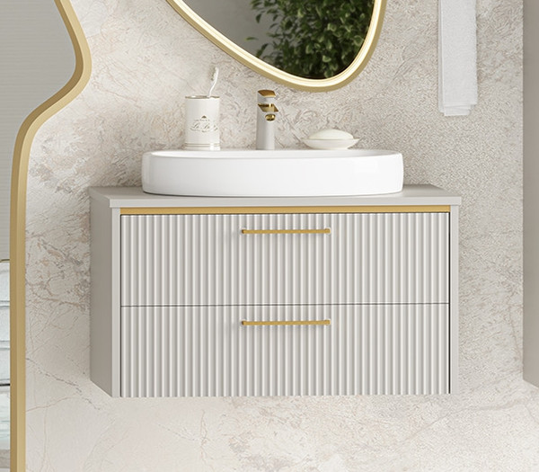 Изображение товара Тумба под умывальник Brevita Elche 80 / ELC-01080-0502Я (серый кашемир)