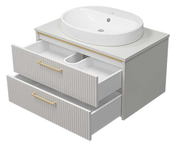 Изображение товара Тумба под умывальник Brevita Elche 80 / ELC-01080-0502Я (серый кашемир)