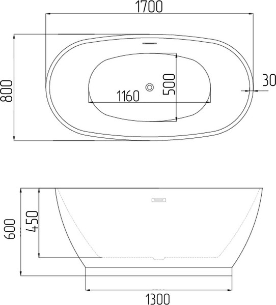 Изображение товара Ванна акриловая Grossman Classic GR-2603 170x80