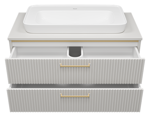 Изображение товара Тумба под умывальник Brevita Elche 100 / ELC-01100-0502Я (серый кашемир)