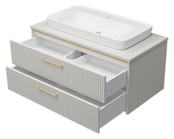 Изображение товара Тумба под умывальник Brevita Elche 100 / ELC-01100-0502Я (серый кашемир)