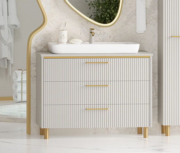 Изображение товара Тумба под умывальник Brevita Elche 100 / ELC-0100-0302Я (серый кашемир)