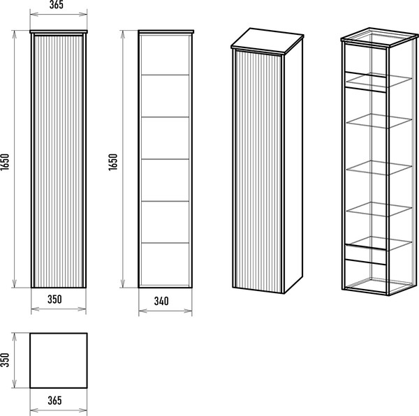 Изображение товара Шкаф-пенал для ванной Brevita Elche 35 / ELC-05035-010R (серый кашемир)