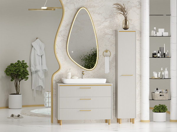 Изображение товара Шкаф-пенал для ванной Brevita Elche 35 / ELC-05035-010R (серый кашемир)