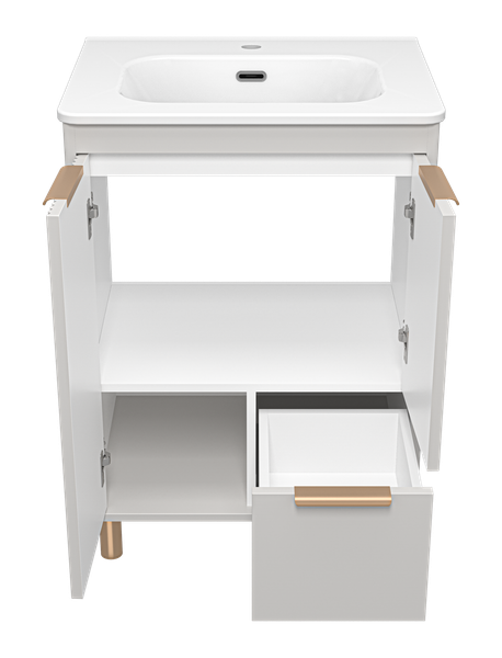 Изображение товара Тумба под умывальник Brevita Risacca Crema 60 / RIS-06060-0342Я (серый кашемир)