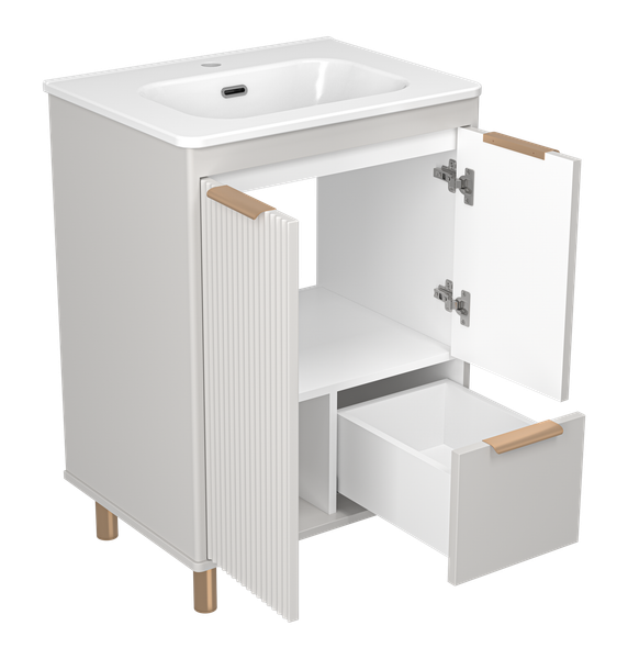 Изображение товара Тумба под умывальник Brevita Risacca Crema 60 / RIS-06060-0342Я (серый кашемир)