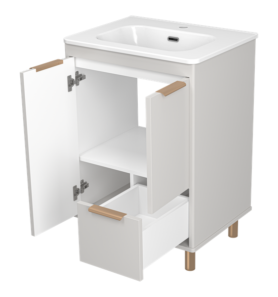 Изображение товара Тумба под умывальник Brevita Risacca Crema 60 / RIS-06060-0342Я (серый кашемир)