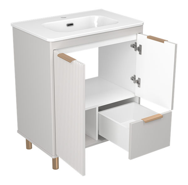 Изображение товара Тумба под умывальник Brevita Risacca Crema 70 / RIS-06070-0342Я (серый кашемир)