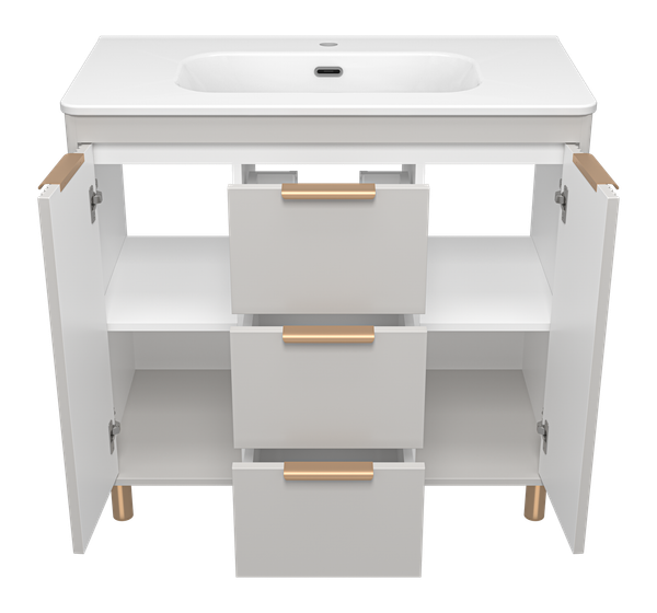 Изображение товара Тумба под умывальник Brevita Risacca Crema 90 / RIS-06090-0342Я (серый кашемир)