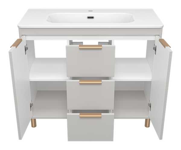 Изображение товара Тумба под умывальник Brevita Risacca Crema 100 / RIS-06100-0342Я (серый кашемир)