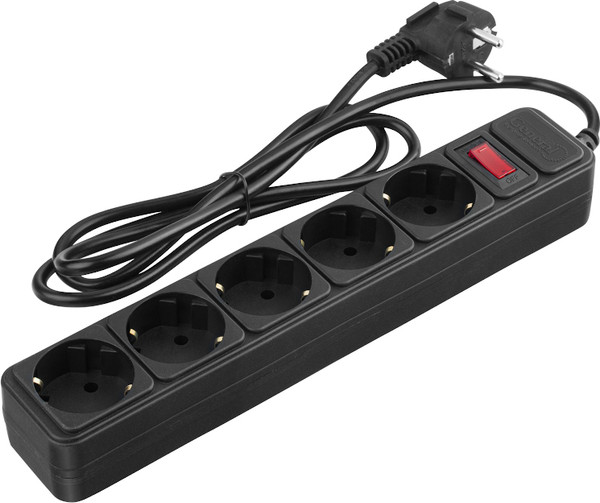 Изображение товара Сетевой фильтр General Lighting GPS-5-10-3x075-150-B / 471015 (1.5м, черный)