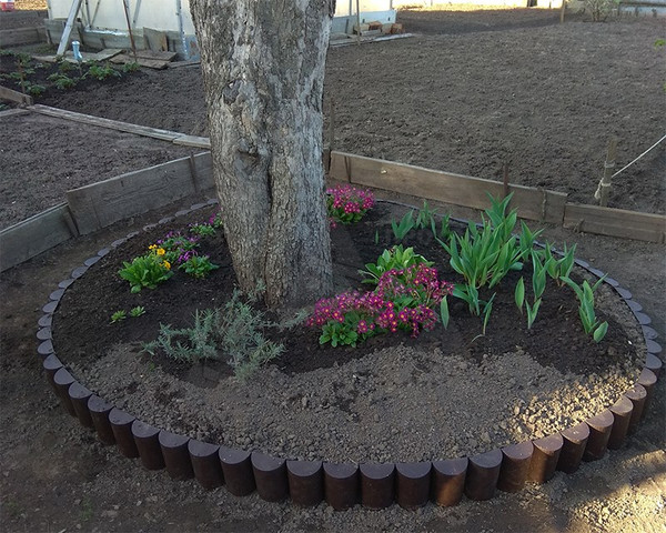 Изображение товара Бордюр садовый Протэкт Пеньки 1.6м 6499 (коричневый)