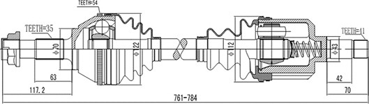 Изображение товара Приводной вал Dynamatrix DDS210033