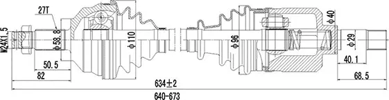 Изображение товара Приводной вал Dynamatrix DDS210072