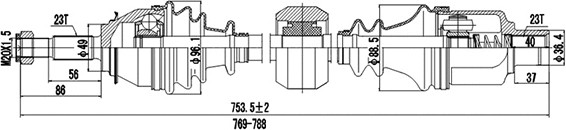Изображение товара Приводной вал Dynamatrix DDS211014