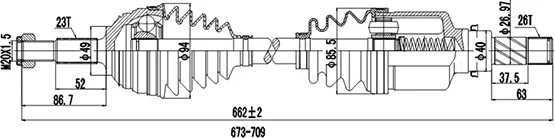 Изображение товара Приводной вал Dynamatrix DDS299070