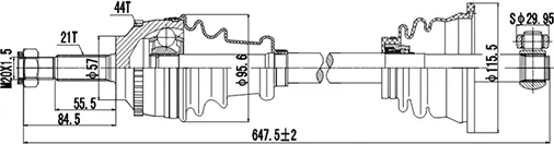 Изображение товара Приводной вал Dynamatrix DDS250009