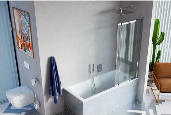 Изображение товара Стеклянная шторка для ванны Excellent Liner 110 / KAEX.2920.1100.LP (Chrome)