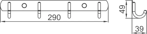 Изображение товара Крючок для ванной Ledeme L70202-4