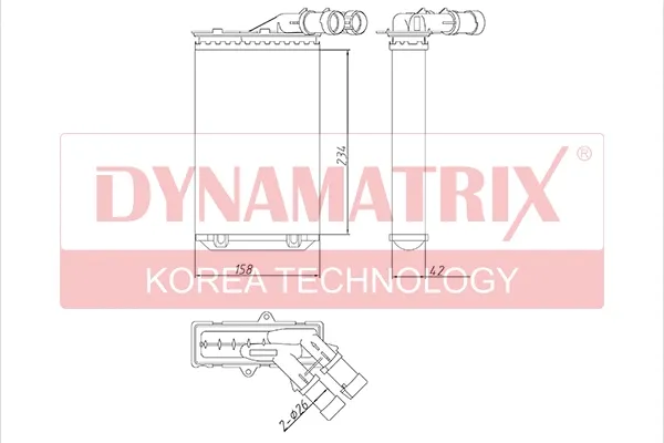 Изображение товара Радиатор отопителя Dynamatrix DR71156