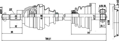 Изображение товара Приводной вал Dynamatrix DDS250197