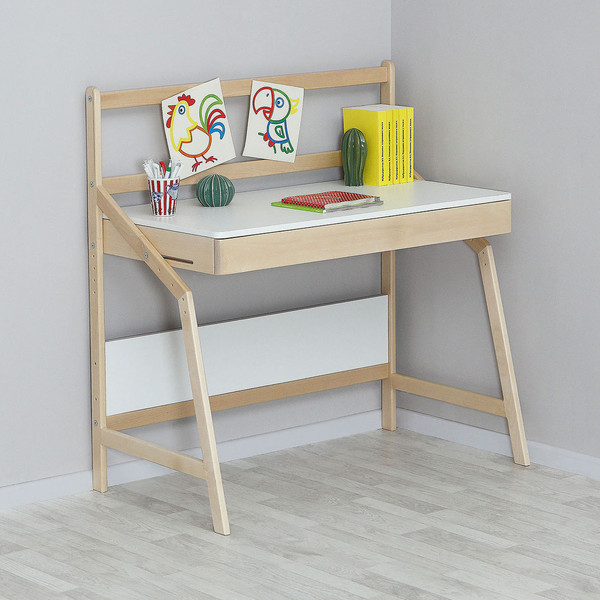 Изображение товара Стол детский Элегия Скандик с экраном 81005М (белый жемчуг)
