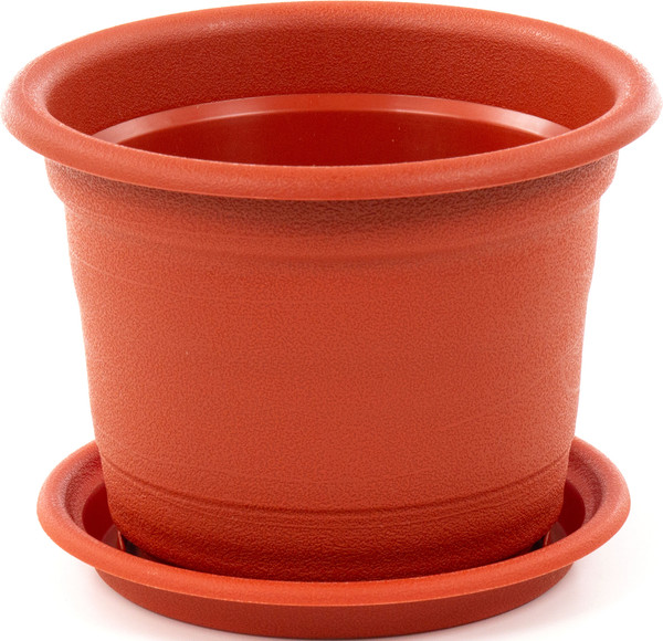Изображение товара Кашпо Полесье Ксения №5 с поддонником / 73853 (2л, коричневый)