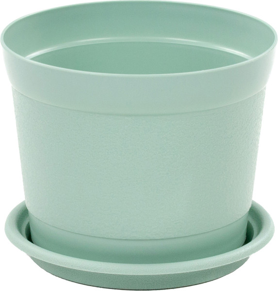 Изображение товара Вазон Полесье Жасмин с поддонником / 07268 (2л, бледно-оливковый)