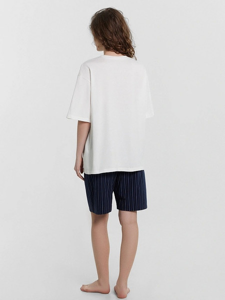 Изображение товара Пижама Mark Formelle 592596 (р.164/170-92-98, белый/голубая полоска на море)